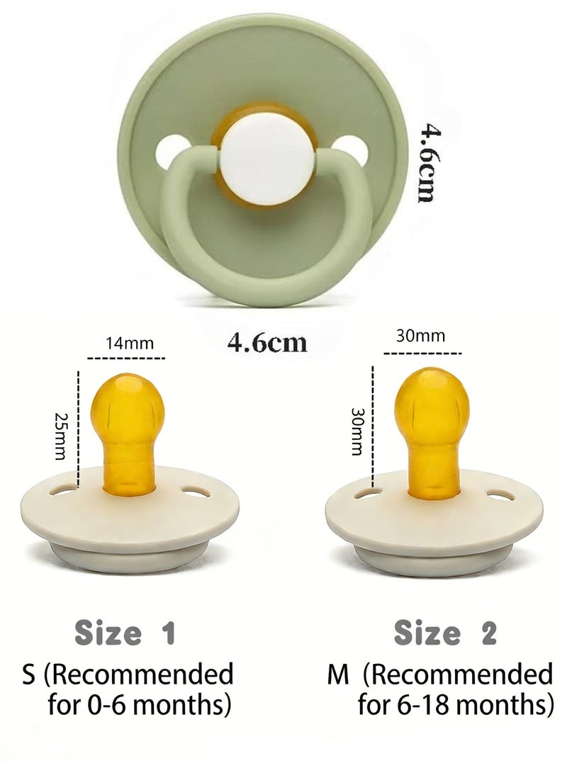 Gonice 2-Pack Natural Soft Baby Pacifier Latex Soother with Foldable Handle and Double Ventilation Holes BPA Free Baby Teether S(0 to 6 Months) - Image 2